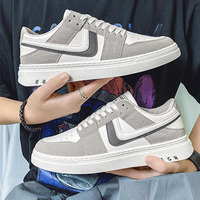 Chaussures décontractées pour hommes à couleurs contrastées personnalisées, respirantes, style patchwork, baskets de skate tendance à tige basse, chaussures de marche plates