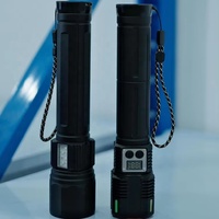 Linterna Láser Blanca de Alta Luminosidad para Exteriores con Zoom, Batería de Larga Duración (6000mAh), Indicador de Nivel de Energía de Emergencia, Luz Lateral COB