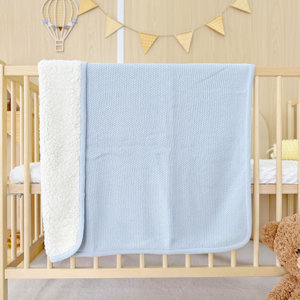 <span class=keywords><strong>Couverture</strong></span> bébé en coton tricoté Sherpa 70*100cm - Product Image 2