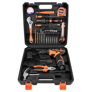 Electrician Tool Kit Professional Pliers Spanner Mechanical Workshop Tools Box Kit Set with Drilling Machine