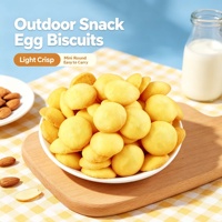 Biscuits ronds au goût de jaune d'œuf salé, forme ronde, cuits, emballage portable, vente en magasin de proximité, biscuits très demandés
