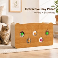 Papan Garukan Kucing Interaktif Berbahan Kardus dengan Bingkai MDF dan Mainan Bola, Alas Garuk Kucing, Furnitur Grosir OEM