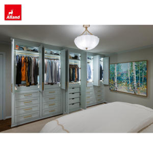 Fabricantes Chinos Suministran Armarios Modernos y Duraderos con Diseño Combinado en <span class=keywords><strong>Azul</strong></span> con Luz LED y Barra de Colgar Fija para Casa Personalizada - Product Image 5