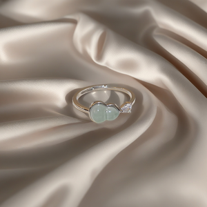 Bague ajustable en cuivre pour femme avec pendentif <span class=keywords><strong>gourde</strong></span> en zircon, design minimaliste, surface métallique brillante, bijou pour usage quotidien - Product Image 2