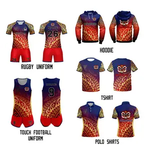Custom Droog Ademende Kinderen Rugby Uniform Print Rugby Jersey Voor Mannen Hoge Kwaliteit Maori Rugby Truien