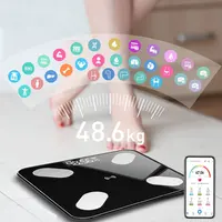 Balança digital de peso corporal, balança digital de peso de gordura corporal para uso doméstico, banheiro, cozinha inteligente, com aplicativo