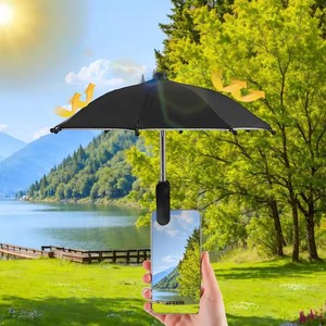 1 pezzo creativo Mini ombrello supporto per telefono, universale supporto impermeabile per smartphone, portatile all'aperto pioggia e accessori per <span class=keywords><strong>sole</strong></span> - Product Image 4