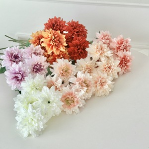 Flores Artificiales de Dalia Yasunobu, 4 Cabezas, de Seda, Realistas, para Decoración de Bodas y Hogar - Product Image 2