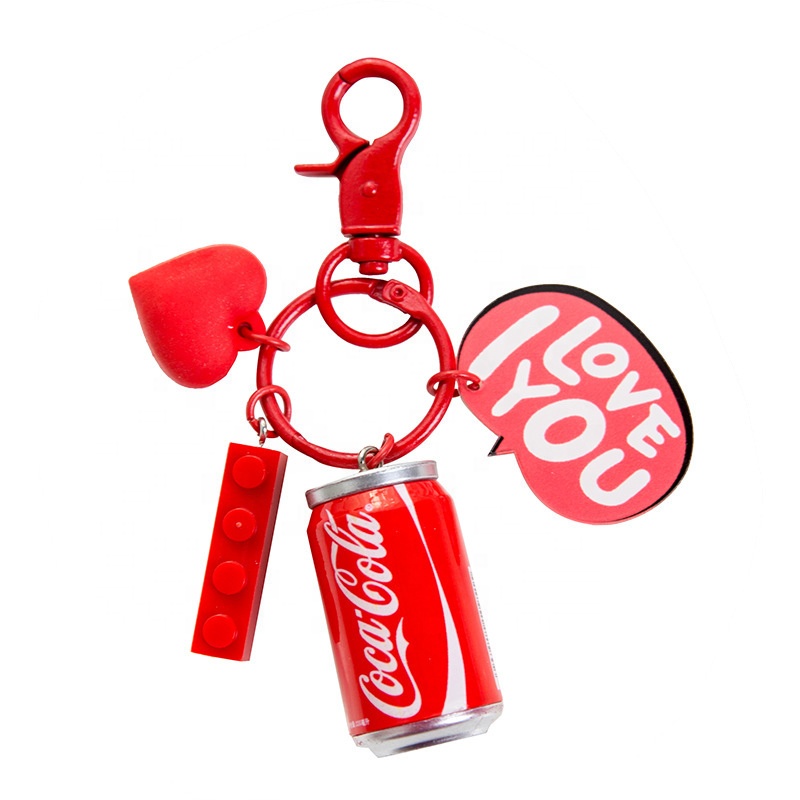 Custom Popular Beverage Bottle Keychain Personality Pendant Multicolored Keychain