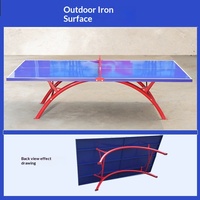 Table de tennis de table pliable en acier pour l'intérieur et l'extérieur, idéale pour le tennis de table et le badminton