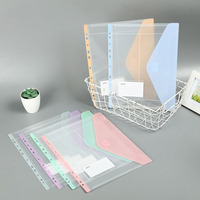 LISI - Juego de 6 Bolsas de Plástico para Archivos con Botón a Presión, Transparentes, para Documentos, Oficina, Escuela y Organización de Viajes