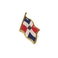 Épinglette drapeau de la République Dominicaine, en émail métallique, insigne national, broche patriotique pour chapeau, cravate, vêtements