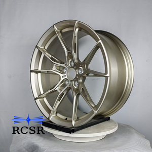 RCSR Llantas Forjadas Escalonadas Personalizadas de 18-22 Pulgadas, 5 Birlos, Multirradio, Aleación Dorado Champán para Coches Deportivos USDM y Proyectos Tuner - Product Image 4