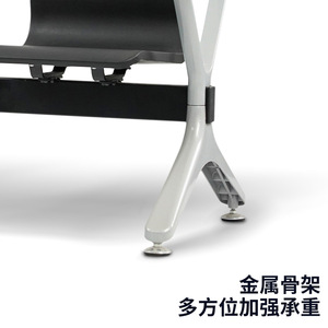 Silla de Espera Hewei LC063 de Acero Inoxidable y PU, Asiento Acolchado, para Exteriores, Hospitales, Parques y Escuelas - Product Image 5