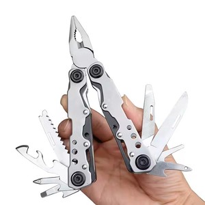 <b>Multi</b>-Functional 9 in 1 Carbon Steel Metric DIY <b>Tool</b> Kit Pocket <b>Pliers</b> Serrated Jaw Surface Foldable Wire Cutter Plastic OEM - Product Image 1