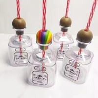 Bouteille de Tequila Mini Personnalisée 375ml – Gobelet en Plastique Incassable au Design Classique, Réutilisable, Anti-Fuite avec Bouchon à Paille – Idéal pour les Fêtes et les Boissons Abondantes