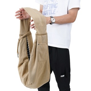 Sac à bandoulière en forme de T pour chien, porte-animaux de grande capacité pour les sorties de chat et de chien, couleur unie rose - Product Image 2