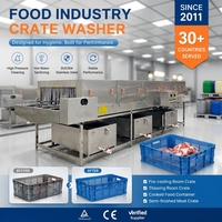 Laveuse-essoreuse électrique entièrement automatique en acier inoxydable 304 avec auto-nettoyage et stérilisation pour caisses de légumes et plateaux à viande – Nouveauté !