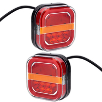 2 pièces Feux arrière LED 4 pouces Gauche Droite, Feu stop, Feu de plaque d'immatriculation, Clignotant 12V 24V OLIVER pour Remorque, Fourgon, Bus, 4x4