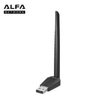Adaptor USB WiFi ALFA Network Merek Baru 150M Tanpa Driver, Antena High Gain 3dBi, Mendukung Desktop Laptop, Adaptor Jaringan untuk PC