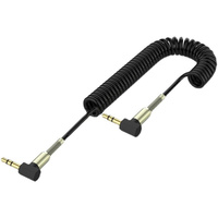 Cable de Audio Flexible Tipo Resorte de 3.5 mm Macho a Macho, 1.6 m (5 pies), con Conductor de Cobre, para Teléfonos Móviles, Altavoces de Coche y Cámaras