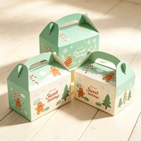 Boîte d'emballage alimentaire personnalisée en gros avec poignée, boîte à bonbons en kraft recyclable pour plats à emporter