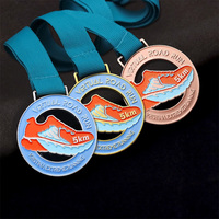 Numéro de kilométrage personnalisé médaille de course forme spéciale conception taille alliage corps course prix W/t ruban 5K/10K finisseur participant cadeau