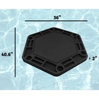 Grande table de poker en mousse de haute qualité 4 places cartes à jouer tapis flottant plage fête fentes à puces porte-boissons