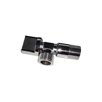 Robinet d'angle DT DT0438 en laiton finition chromée, filetage mâle 1/2" 3/8", avec noyau à bille forgé manuellement, pour usage sanitaire en salle de bain