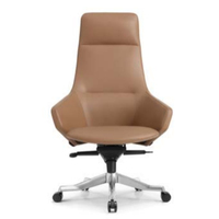 Chaise de bureau ergonomique de luxe à dossier haut pivotant, chaise de direction en cuir PU, design moderne, mobilier commercial