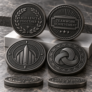 Custom Corporate Teamwork Recognition Challenge Coins Employee Achievement Awards Bulk OEM ODM - Product Image 3