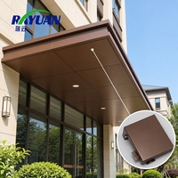 Panneau en aluminium fluorocarboné brun café, revêtement métallique extérieur pour auvent d'entrée de bâtiment résidentiel et plafond inférieur
