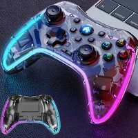 Gamepad Nirkabel RGB Transparan Profesional untuk Nintendo Switch/Android/iOS/PC, Kontroler BT, Joystick Gaming