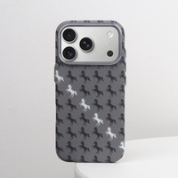 Coque de téléphone magnétique antichoc ultra-fine en fibre de carbone à motif rayures de cheval pour iPhone 18 15 16 17 Pro Max