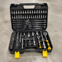 Jeu de clés à douilles portables avec 78 outils CR-V, cliquets demi-tour et quart-tour dans un coffret rigide, OEM, pour l'entretien automobile et le bricolage