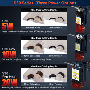 Máquina de Grabado Láser SCULPFUN <span class=keywords><strong>S30</strong></span> <span class=keywords><strong>Pro</strong></span> <span class=keywords><strong>Max</strong></span> <span class=keywords><strong>20W</strong></span> CO2 de Alta Precisión con Asistencia de Aire Automática para Madera, Goma, MDF, Compatible con DXF - Product Image 5