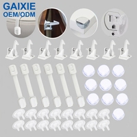 Kit de sécurité pour enfants Gaixie OEM, serrures de sécurité multi-usages pour bébés, ensemble de serrures réglables pour armoires et tiroirs, serrures de sécurité en plastique pour bébés
