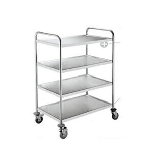 Grote vierkante buis 3-laags roestvrijstalen 201 serveerwagen voor restaurants - Product Image 1