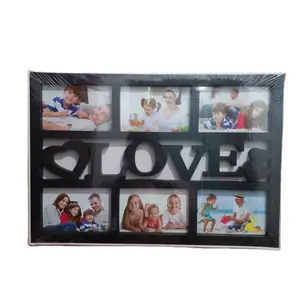 Love6 Hole Picture Frame Combination Family Letter Conjoined Wall Plastic Arts And Crafts Wholesale
