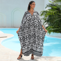 Robe longue décontractée d'été grande taille en polyester imprimé léopard, style transfrontalier euro-américain, idéale comme paréo de plage
