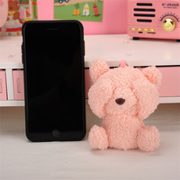 Mini porte-clés ours en peluche moelleux et coloré, breloque de sac en peluche douce et bouclée, pendentif animal en peluche pour fête d'anniversaire