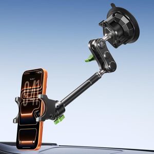 Support de téléphone de <span class=keywords><strong>voiture</strong></span> tout <span class=keywords><strong>en</strong></span> métal durable, fixation sur pare-brise, rotatif à 360°, compatible avec les téléphones de 4 à 7 pouces, universel - Product Image 1