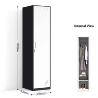 Armoire de rangement robuste en acier et fer, à porte simple, pour vêtements, casier de gym, meuble de rangement métallique, unité d'organisation