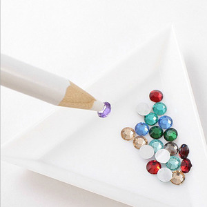 Stylo d'application de strass pour ongles, crayon blanc, outil de pointillage pour accessoires de bijoux DIY, strass à dos plat - Product Image 1