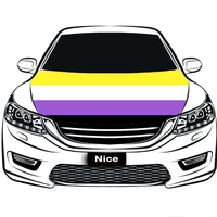 Housse de capot de voiture personnalisée arc-en-ciel gay, accessoire extérieur automobile en polyester durable pour les salons automobiles et les événements thématiques
