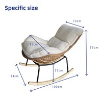 Fauteuil inclinable confortable et moderne en bambou tressé, avec dossier solide et rembourrage en éponge, pour salon