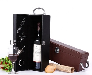 Thương Hiệu Mới Nâng Cấp Da Rượu Vang Hộp Thiết Lập Đứng Hộp Rượu Vang Với Mở Chai Bộ Quà Tặng - Product Image 5
