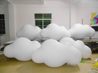 Publicité personnalisée Grand décor suspendu plafond ballon à air nuage avec lumières LED gonflable suspendu ballon nuage blanc