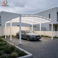 Abri de voiture en alliage d'aluminium avec toit en polycarbonate, imperméable, résistant aux UV, revêtement en poudre, abri métallique pour une seule voiture, garage extérieur