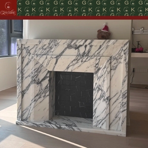 <span class=keywords><strong>Chimenea</strong></span> de Mármol Blanco Arabescato GOLDKING, con Vetas Blancas, para Sala de Estar, Interiores de Lujo, Vestíbulo de Hotel - Product Image 3